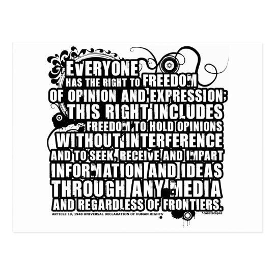 Article 19 Quote (B&W) Postcard