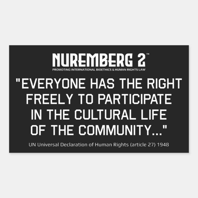 Article 27 Declaration of Human Rights Stickers (Front)