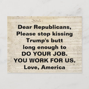 Article I Constitution Congress Do Your Job Postcard