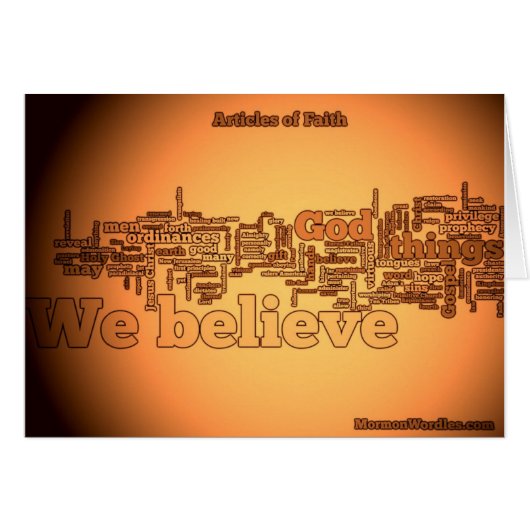 Articles of Faith wordle Cards (Front Horizontal)
