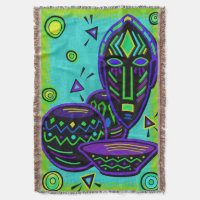 Artifact African Pop Art Throw Blanket