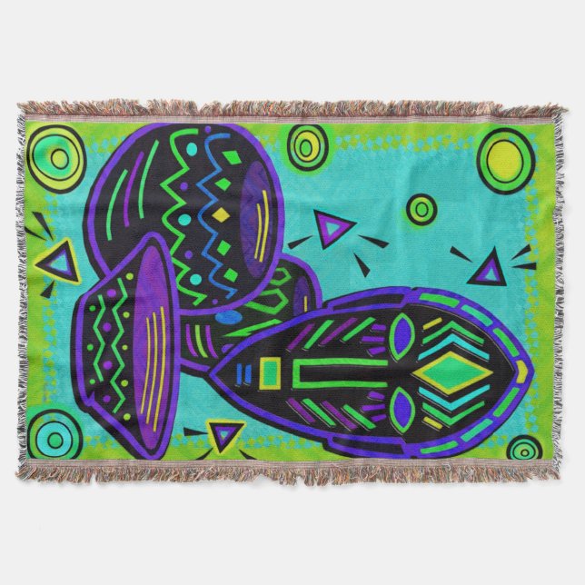 Artifact African Pop Art Throw Blanket (Front)