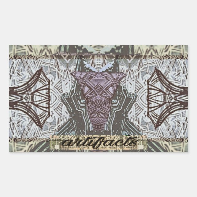 artifacts dogfaced masked guide rectangular sticker (Front)