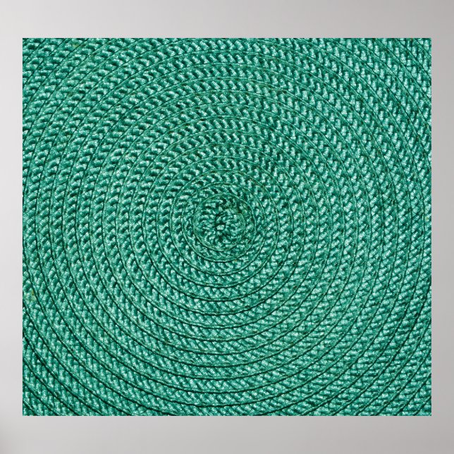 Artificial braided green fabric texture. poster (Front)