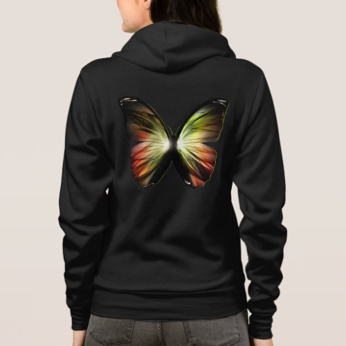 Artificial Butterfly Zip Hoodie