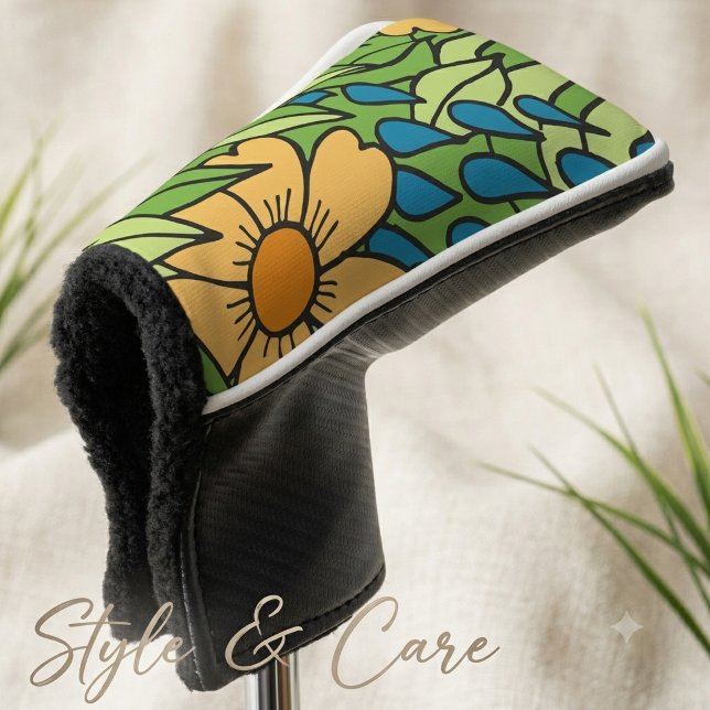 Artificial Charming Floral Pattern Golf Head Cover (Artificial Charming Floral Pattern Golf Head Cover)