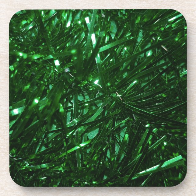 artificial christmas tree leaves beverage coaster (Front)
