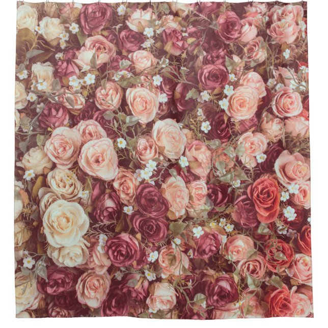 Artificial flowers, beautiful cloth background. shower curtain (Front)