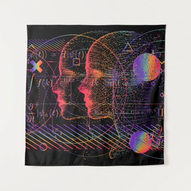Artificial Intelligence and Virtual Reality concep Tapestry (Front)