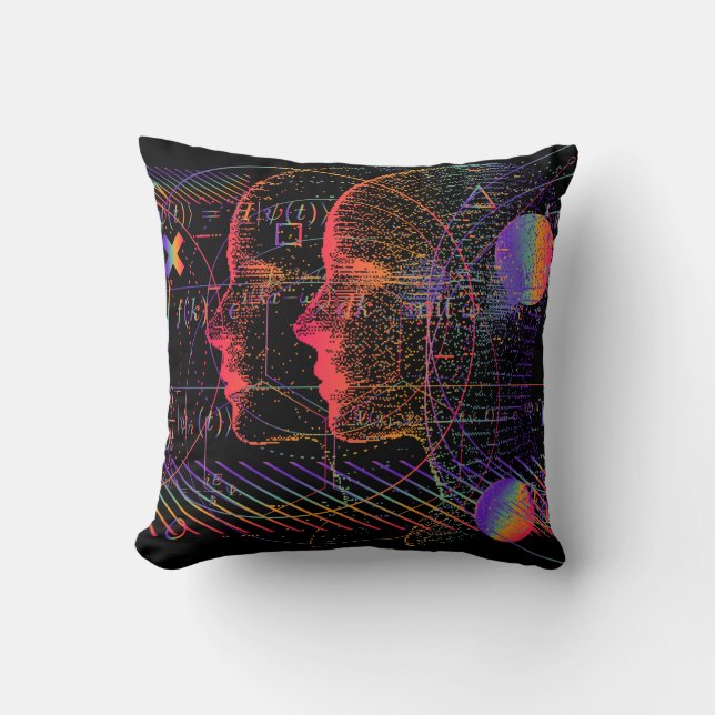 Artificial Intelligence and Virtual Reality concep Throw Pillow (Front)