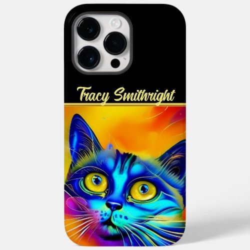 Artificial intelligence animal cat face  Case_Mate iPhone 14 pro max case