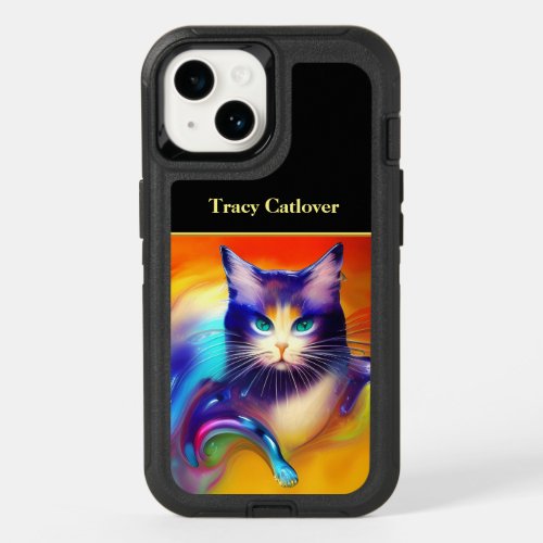 Artificial intelligence animal cat sitting  OtterBox iPhone 14 case