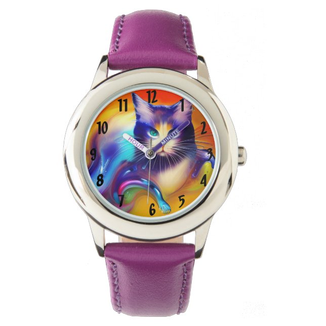 Artificial intelligence animal cat sitting watch (Front)
