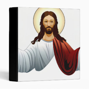 Artificial Intelligence Art of Jesus with Arms Out 3 Ring Binder