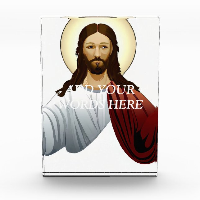 Artificial Intelligence Art of Jesus with Arms Out Acrylic Award (Front)