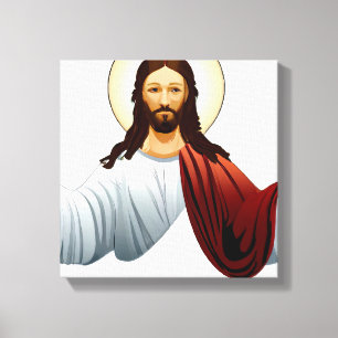 Artificial Intelligence Art of Jesus with Arms Out Canvas Print