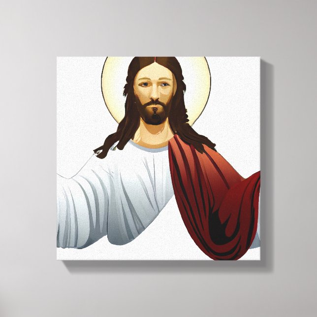Artificial Intelligence Art of Jesus with Arms Out Canvas Print (Front)