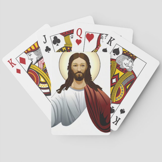 Artificial Intelligence Art of Jesus with Arms Out Poker Cards (Back)