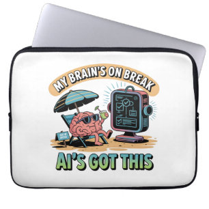  Artificial Intelligence Brain Break Humor Laptop Sleeve