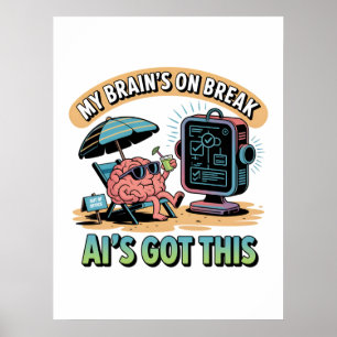  Artificial Intelligence Brain Break Humor Poster