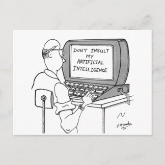 Artificial Intelligence Cartoon 1931 Postcard