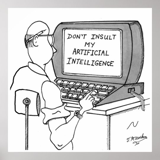 Artificial Intelligence Cartoon 1931 Poster | Zazzle.com