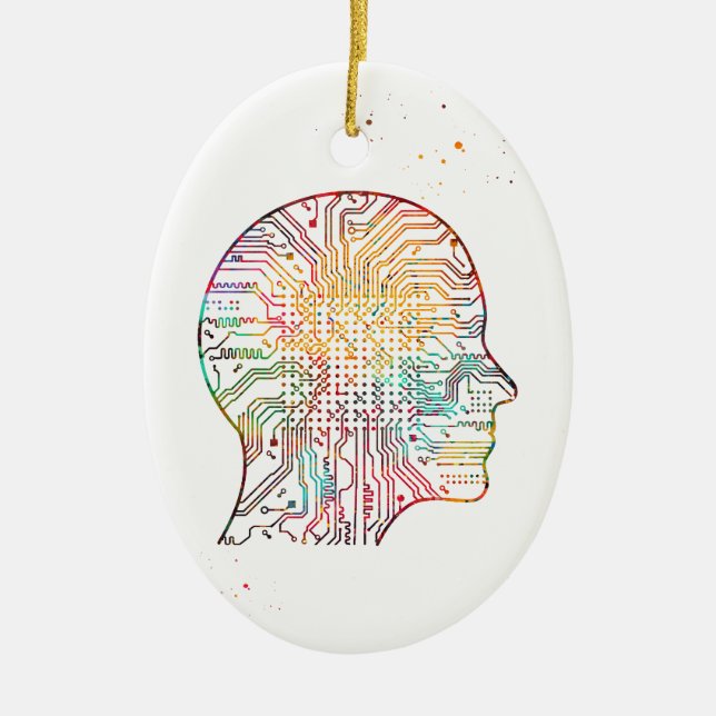 Artificial Intelligence Ceramic Ornament (Front)