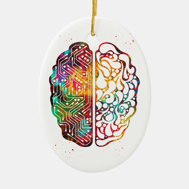 Artificial intelligence ceramic ornament (Front)