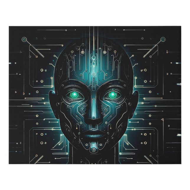 Artificial intelligence digital science robotics  faux canvas print (Front)
