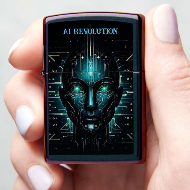 Artificial intelligence digital science robotics  zippo lighter (In Hand)
