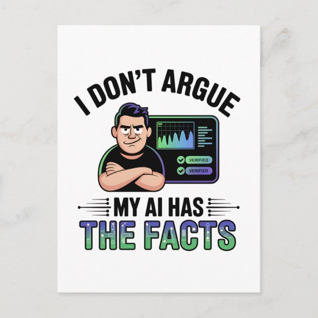 Artificial Intelligence Facts Humor Design Postcard (Front)