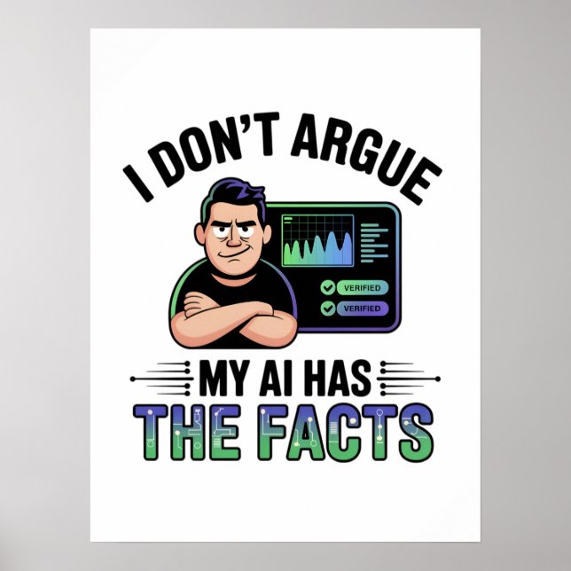 Artificial Intelligence Facts Humor Design Poster (Front)