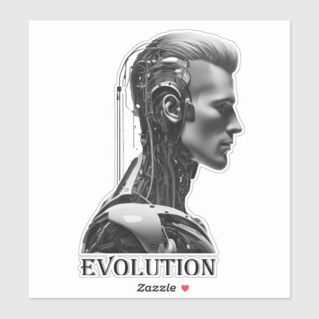 Artificial Intelligence Generated Human, B & W Sticker (Sheet)