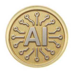 Artificial Intelligence Gold Finish Lapel Pin