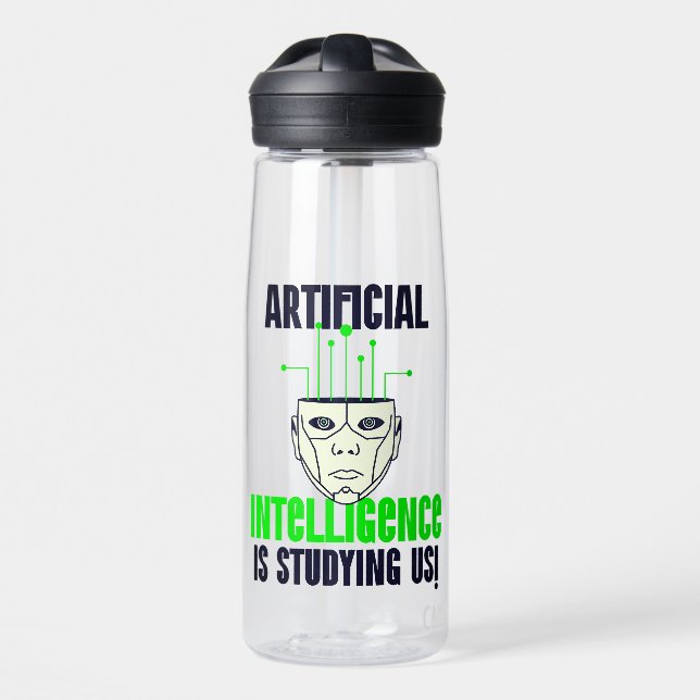  Artificial Intelligence Is Studying Us! Water Bottle (Front)
