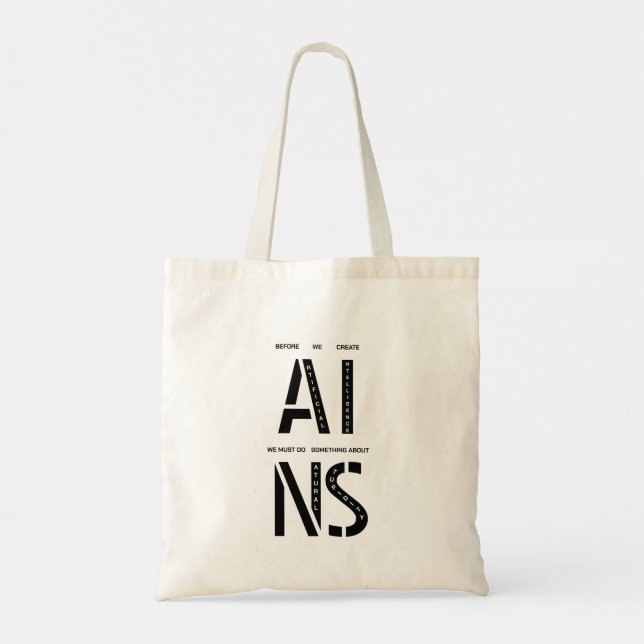 Artificial Intelligence modern and simple T-Shirt Tote Bag (Back)