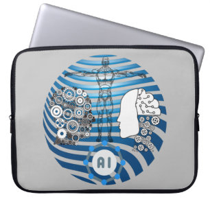 Artificial intelligence, robots, future of cybor laptop sleeve
