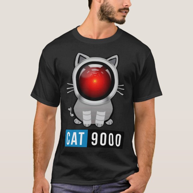 Artificial Intelligence Sci Fi Cat T-Shirt (Front)