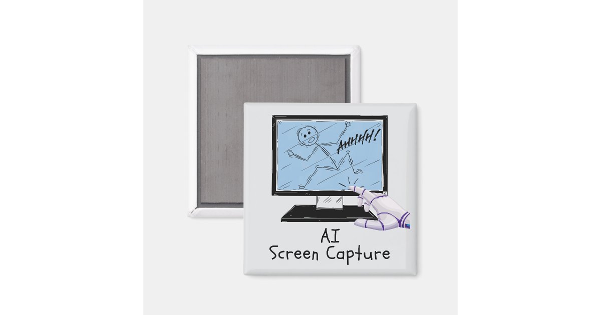 Artificial Intelligence Screen Capture Cartoon Magnet | Zazzle