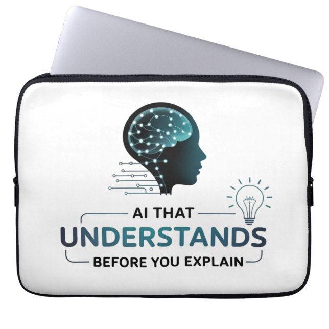Artificial Intelligence Smart Tech Design Laptop Sleeve (Front)