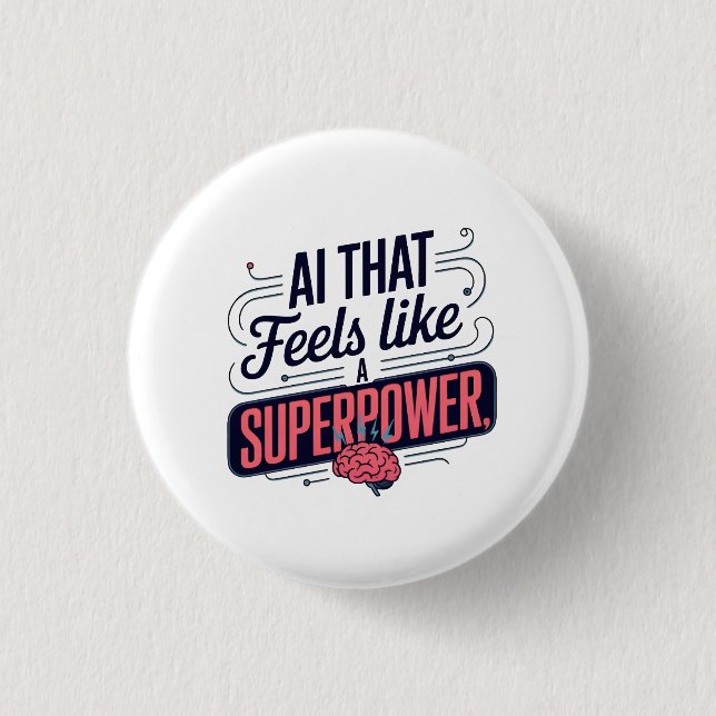 Artificial Intelligence Superpower Graphic Button (Front)