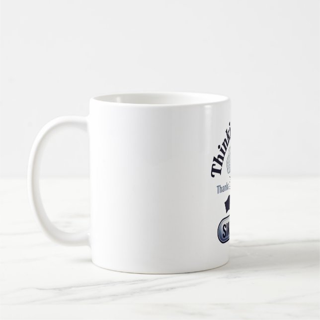Artificial Intelligence Thinking Bigger Humor Coffee Mug (Left)
