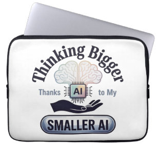 Artificial Intelligence Thinking Bigger Humor Laptop Sleeve