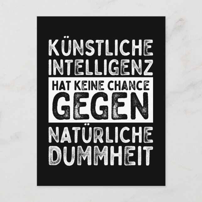Artificial intelligence vs. Natural stupidity Postcard (Front)