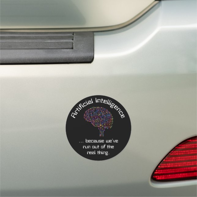 Artificial Intelligence vs Real Thing Car Magnet (In Situ)