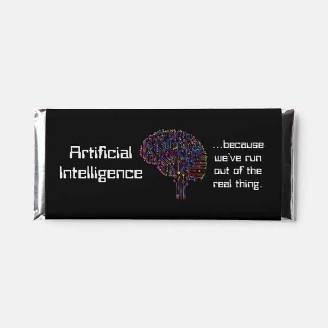 Artificial Intelligence vs Real Thing Hershey Bar Favors (Front)