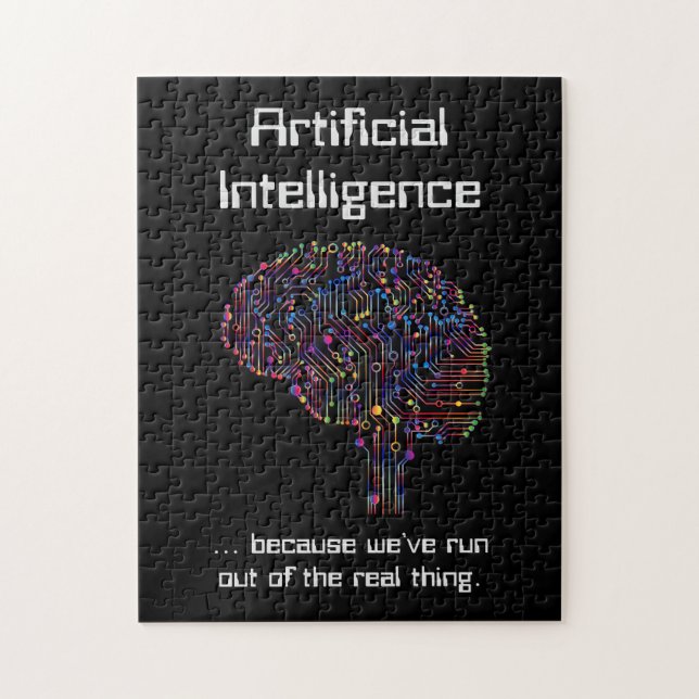 Artificial Intelligence vs Real Thing Jigsaw Puzzle (Vertical)