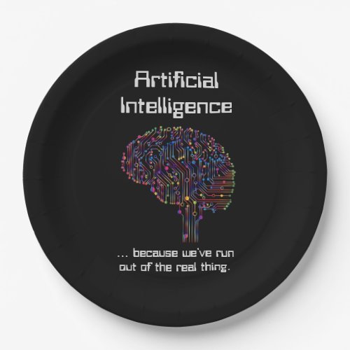 Artificial Intelligence vs Real Thing Paper Plates