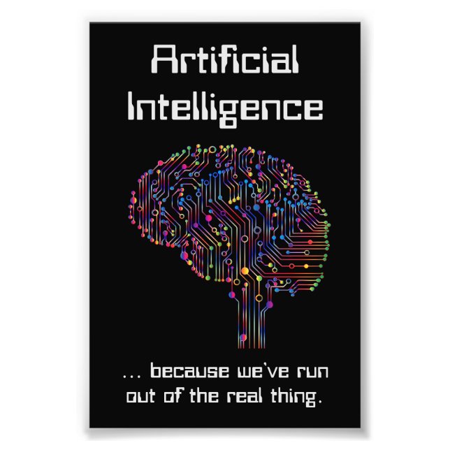 Artificial Intelligence vs Real Thing Photo Print (Front)
