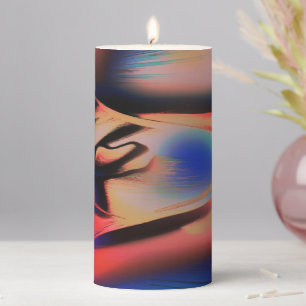 Artificial late afternoon, inflated skinned style pillar candle